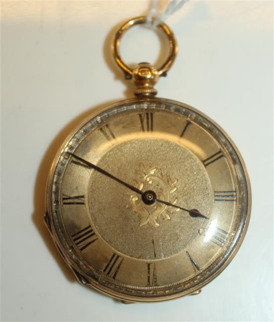 18ct gold and enamel ladies fob watch